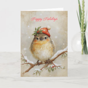 Robin in the Snow Holiday Card