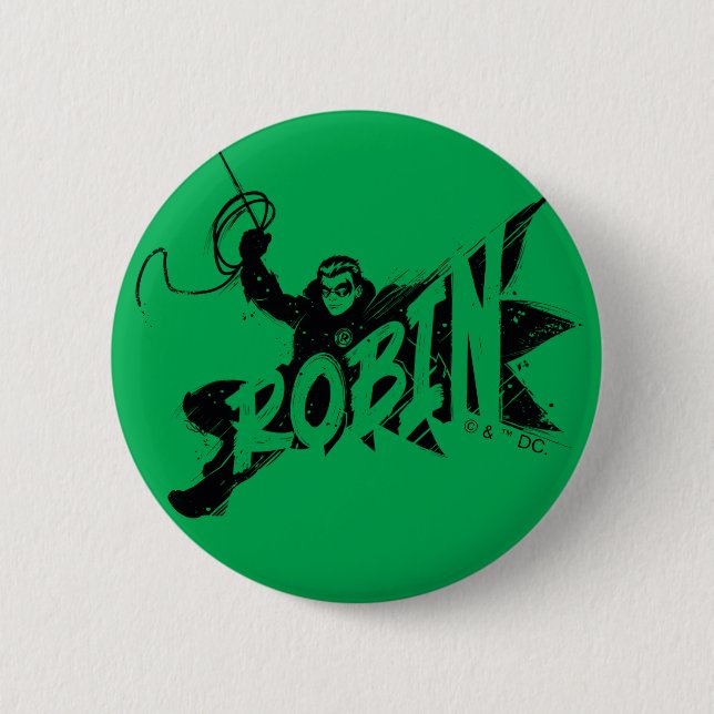 Robin Ink Brush Name 6 Cm Round Badge (Front)