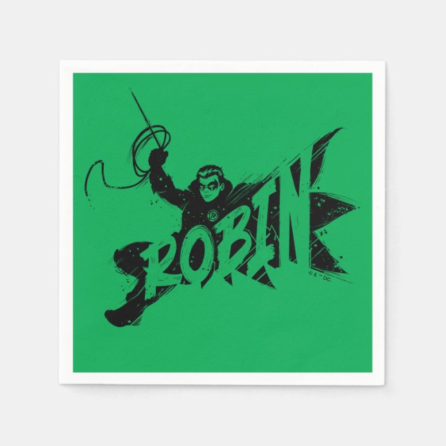 Robin Ink Brush Name Napkin (Front)