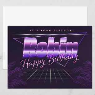 Robin name First name lila retro card Birthday