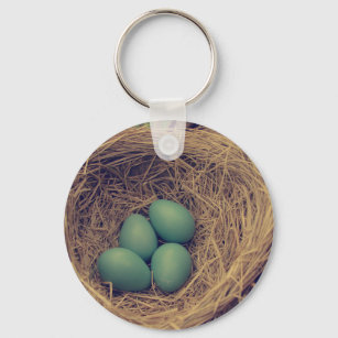 Robin Nest and Eggs Key Ring