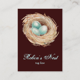 Robin Nest with Blue Eggs Custom Business Cards