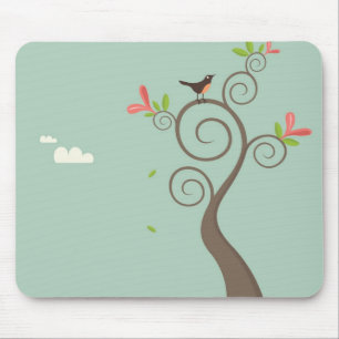 Robin on a Tree Mouse Mat