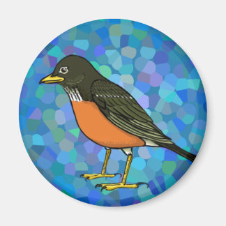 Robin on Blue Magnet