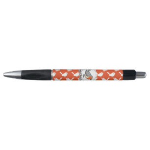 Robin on Orange White Bird Pattern - Merry Xmas