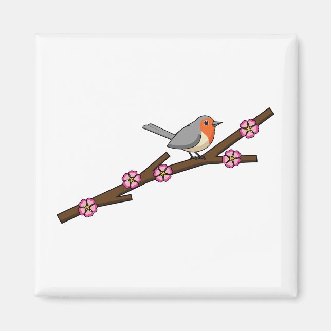 Robin on Sakura Magnet (Front)