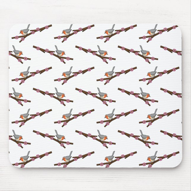 Robin on Sakura Mouse Mat (Front)