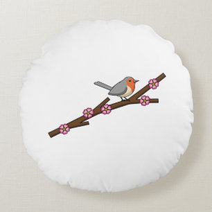 Robin on Sakura Round Cushion