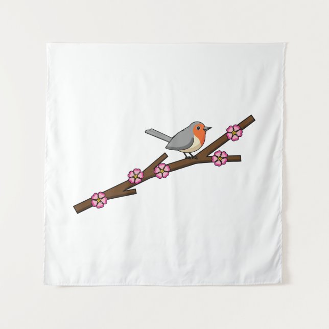 Robin on Sakura Tapestry (Front)