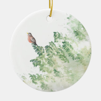 Robin Overseer Ceramic Tree Decoration