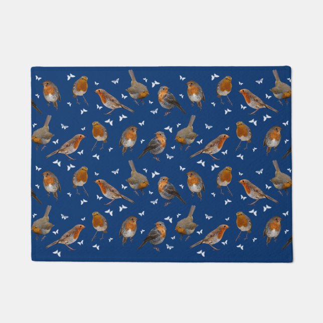 Robin Party Door Mat (Navy) (Front)