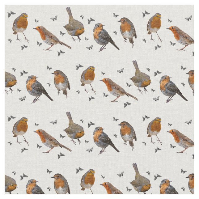 Robin Party Fabric (choose colour) (Close Up)