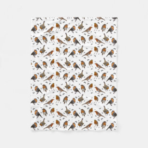 Robin Party Fleece Blanket (choose colour)