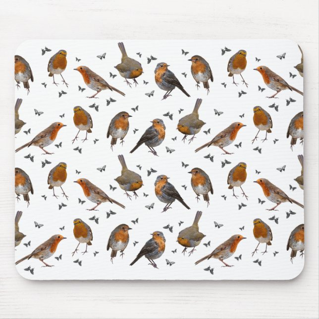 Robin Party Mouse Mat (choose colour) (Front)