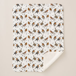 Robin Party Sherpa Blanket (choose colour)