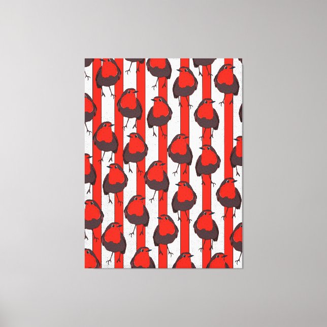 Robin Pattern Canvas Print (Front)