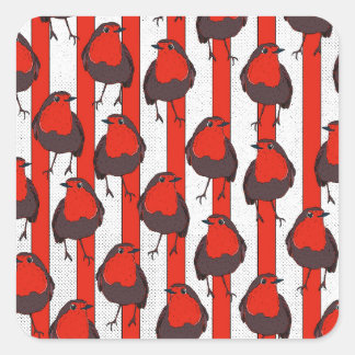 Robin Pattern Square Sticker