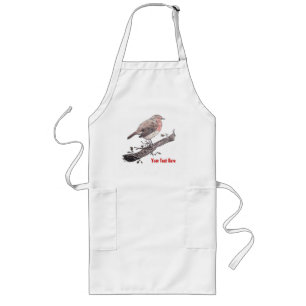 Robin perched on ivy leaf wild bird long apron