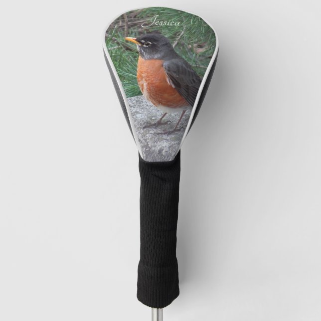 Robin Photo Personalised Name  Golf Head Cover (Front)
