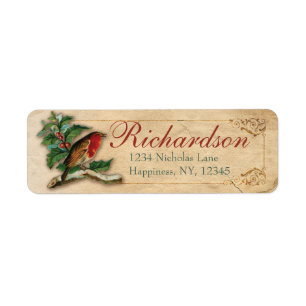 Robin Red Breast Antique Victorian Christmas Old