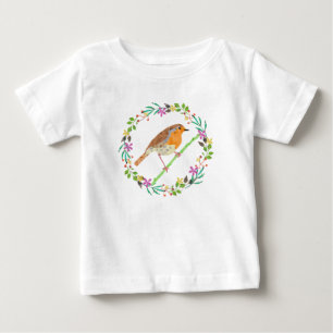 Robin Red Breast, bird of Christmas Baby T-Shirt