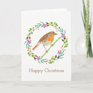Robin Red Breast, bird of Christmas Holiday Card