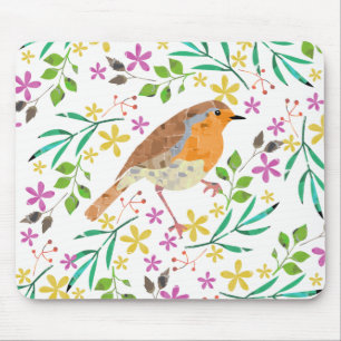 Robin Red Breast, bird of Christmas Mouse Mat