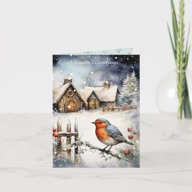 Robin Red Breast Christmas Card (Front)