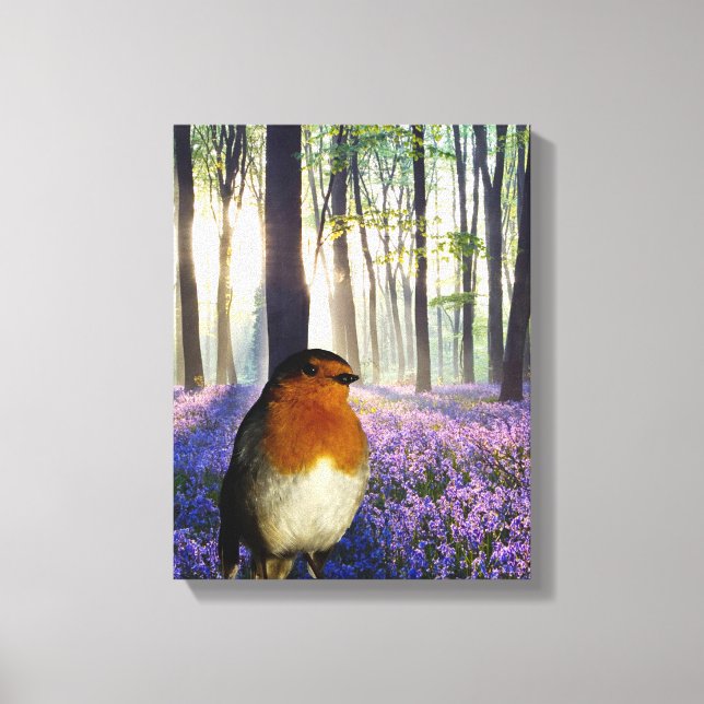 Robin red-breast image for wrapped canvas (Front)
