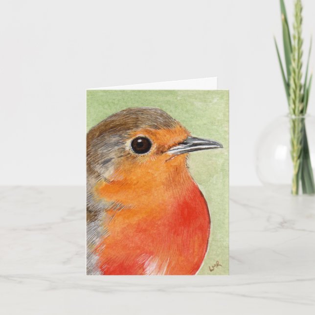Robin Red Breast Painting Note Card (Front)
