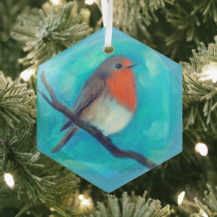 Robin redbreast  ceramic ornament
