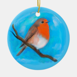Robin redbreast  ceramic ornament