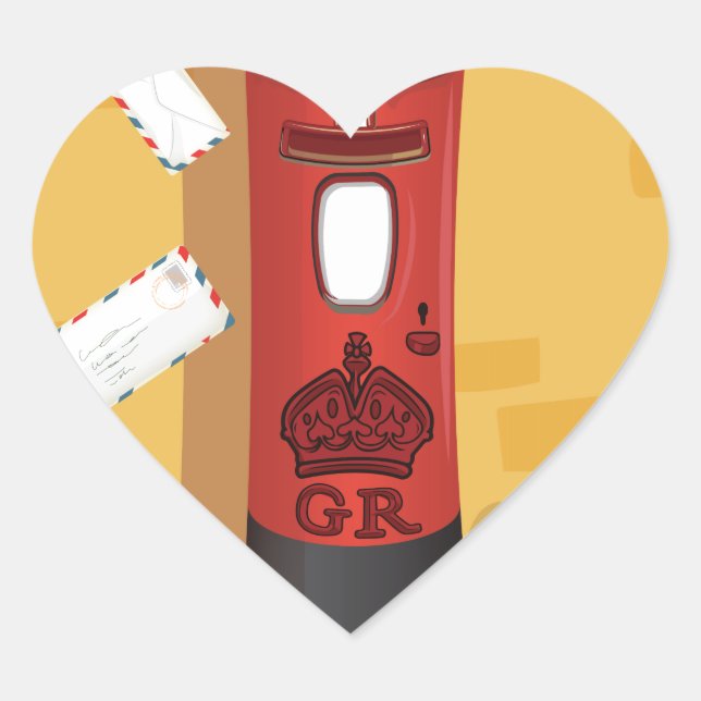 Robin Redbreast delivering a letter Heart Sticker (Front)