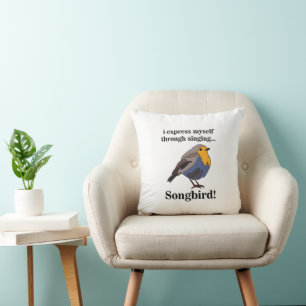 Robin Redbreast Songbird Cushion