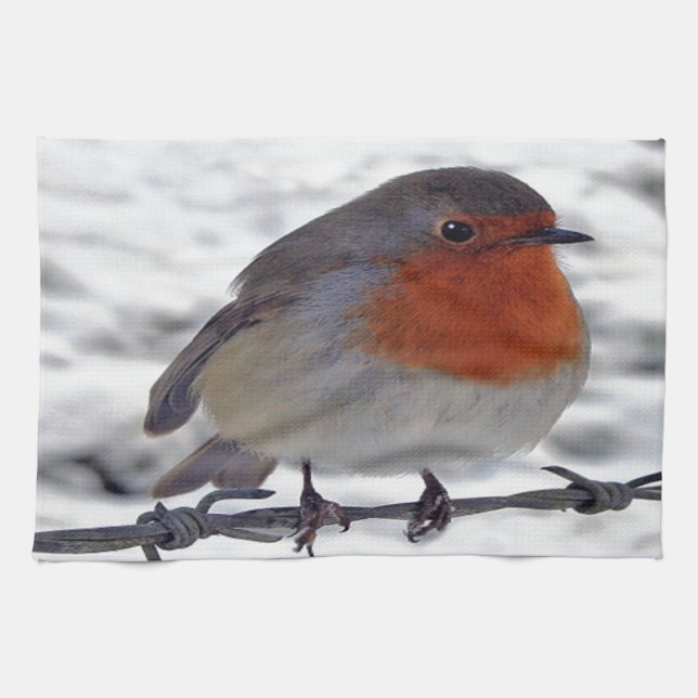 Robin Redbreast Tea Towel (Horizontal)