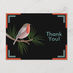 Robin Redbreast Thank You Postcard