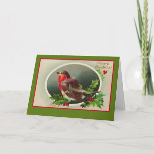 Robin Redbreast Vintage Christmas Card