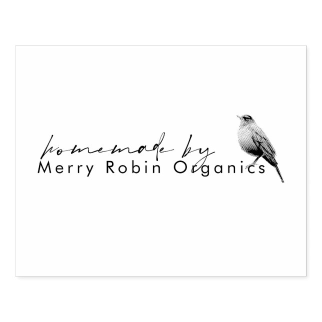 Robin Script Homemade By Rubber Stamp (Imprint)