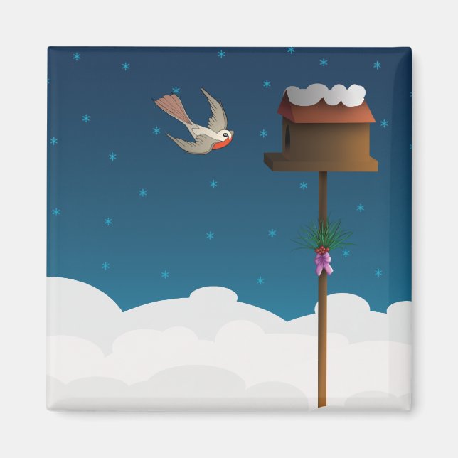 Robin, square magnet (Front)