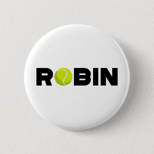 Robin Tennis 6 Cm Round Badge