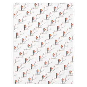 Robin watercolour painting Christmas art Tablecloth