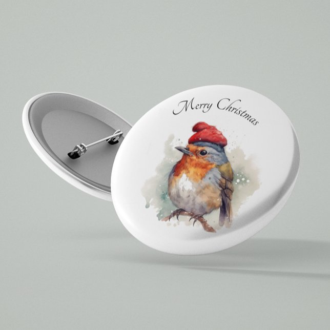 Robin Winter Delight, custom 6 Cm Round Badge (Creator Uploaded)