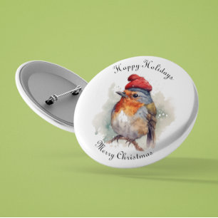 Robin Winter Delight, custom 6 Cm Round Badge