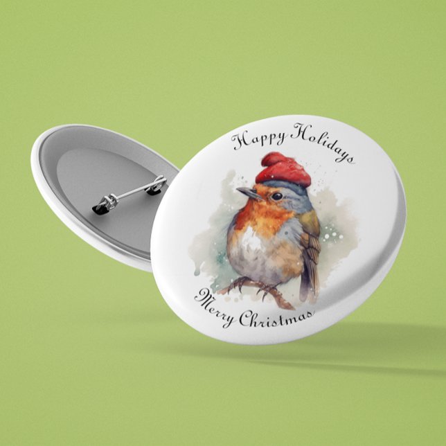 Robin Winter Delight, custom 6 Cm Round Badge (Creator Uploaded)