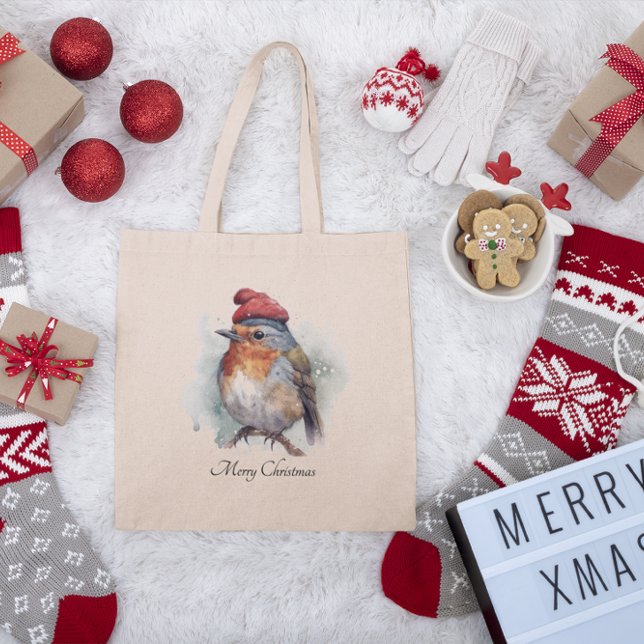 Robin Winter Delight, custom Tote Bag (Creator Uploaded)