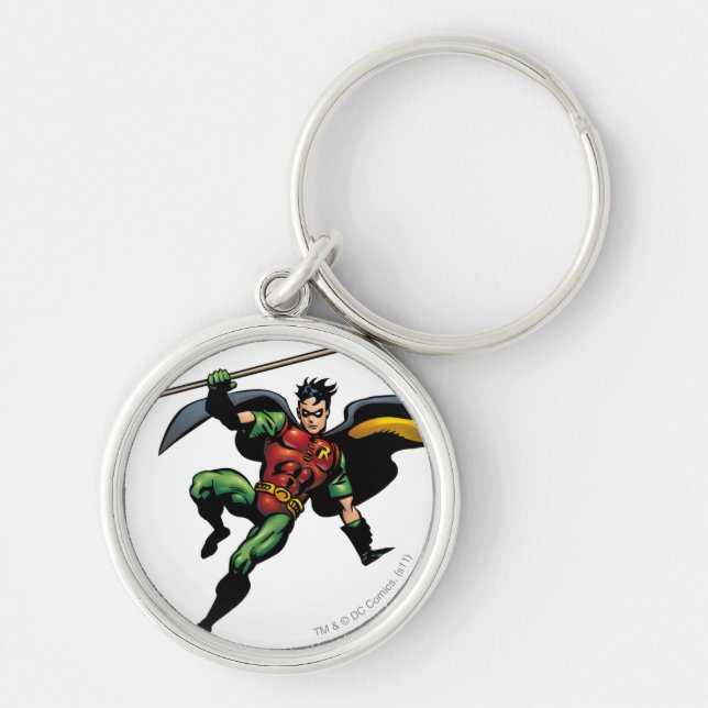 Robin with Staff Key Ring (Front)