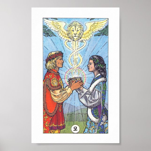 Robin Wood Tarot - 2 of Cups Poster (Front)