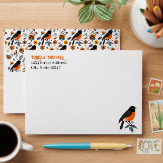 Robins And Flowers Envelope