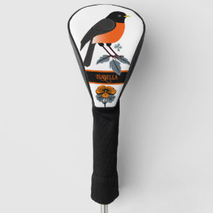 Robins And Flowers Golf Head Cover
