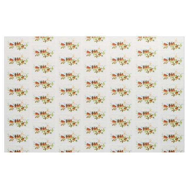 Robins and holly fabric (Fat Quarter)